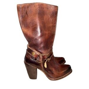 ▶️ Bed Stu ◀️ Cobbler Series Teak Leather Boots Harness Heel size 7.5